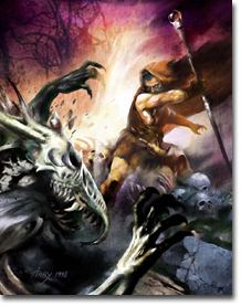 Fess fights against bonedragon