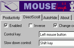 Mouse IMP direct scroll menu